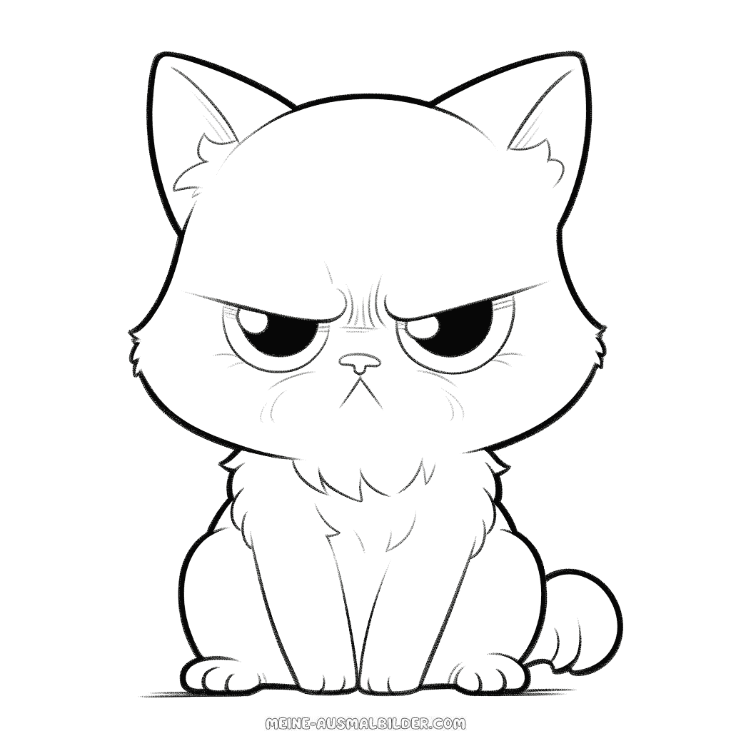 Ausmalbild grumpy kitty