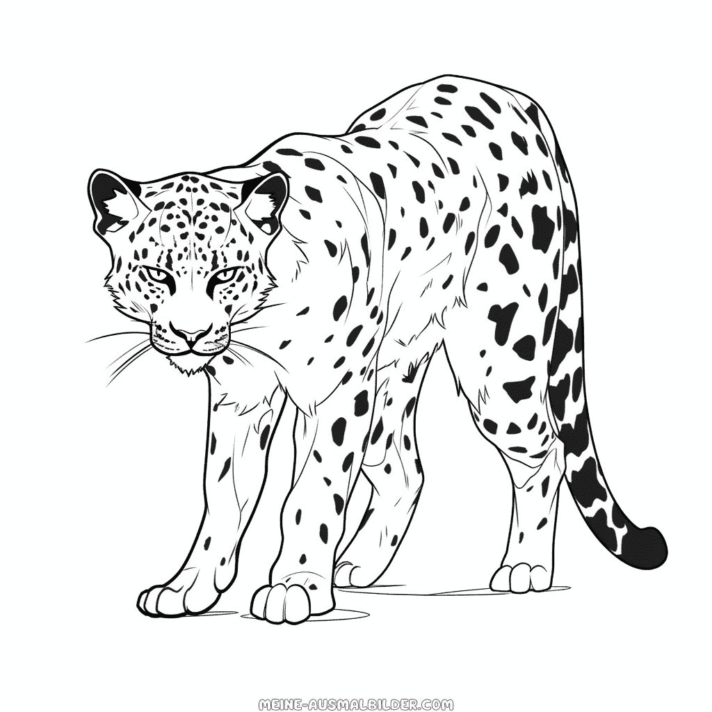 Ausmalbild katze leopard